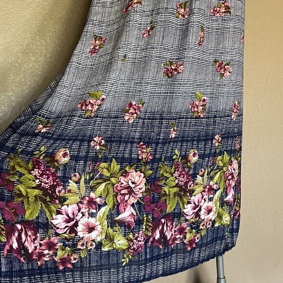 Orange creek La floral and plaid dress tall girl friendly small - Picture 2 of 8